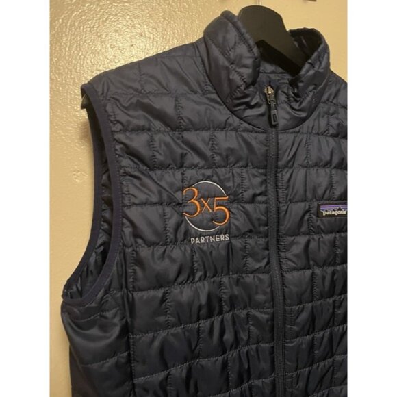 Patagonia Nano Puff Vest Primaloft Insulated Navy Blue Puffer Mens Medium *LOGO - Picture 3 of 11